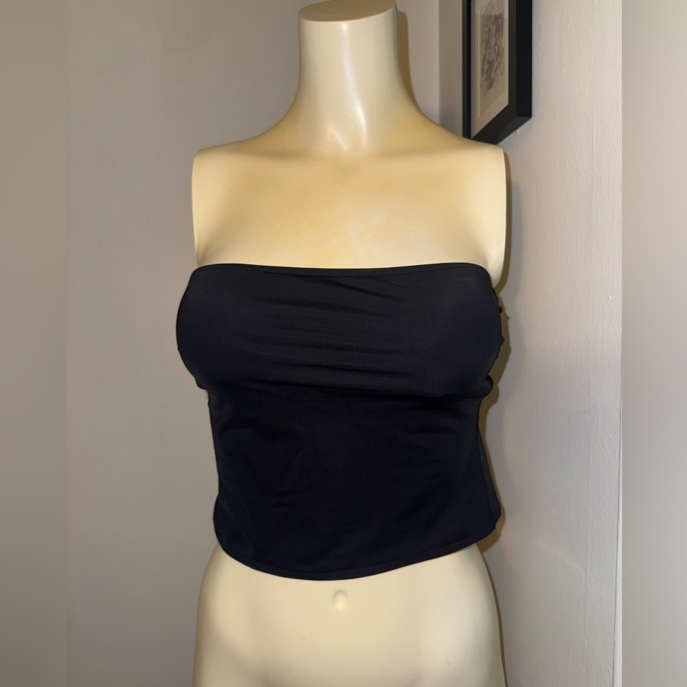 Alloy Seamless Size Medium Black Top Bandeau Stretchable Nylon & Spandex